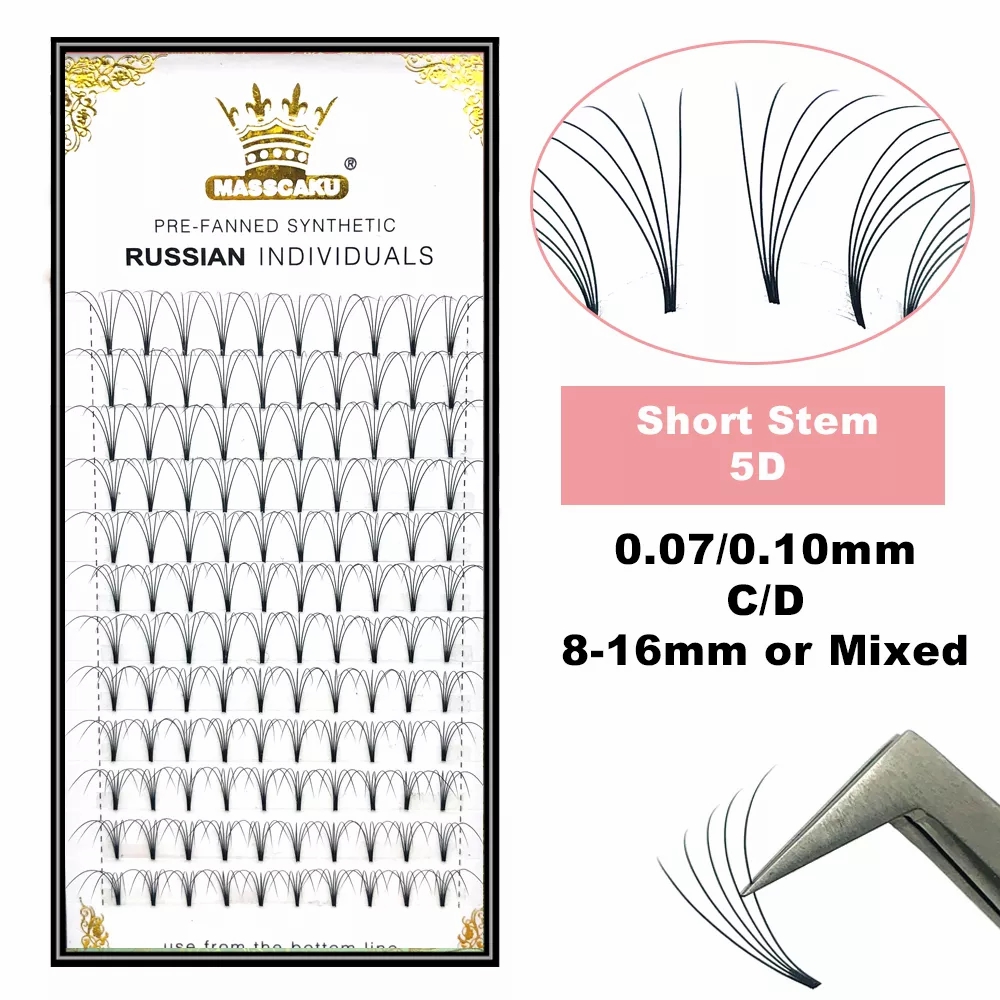 Eyelash Extension Review - MASSCAKU Premade Russian Volume Short Stem