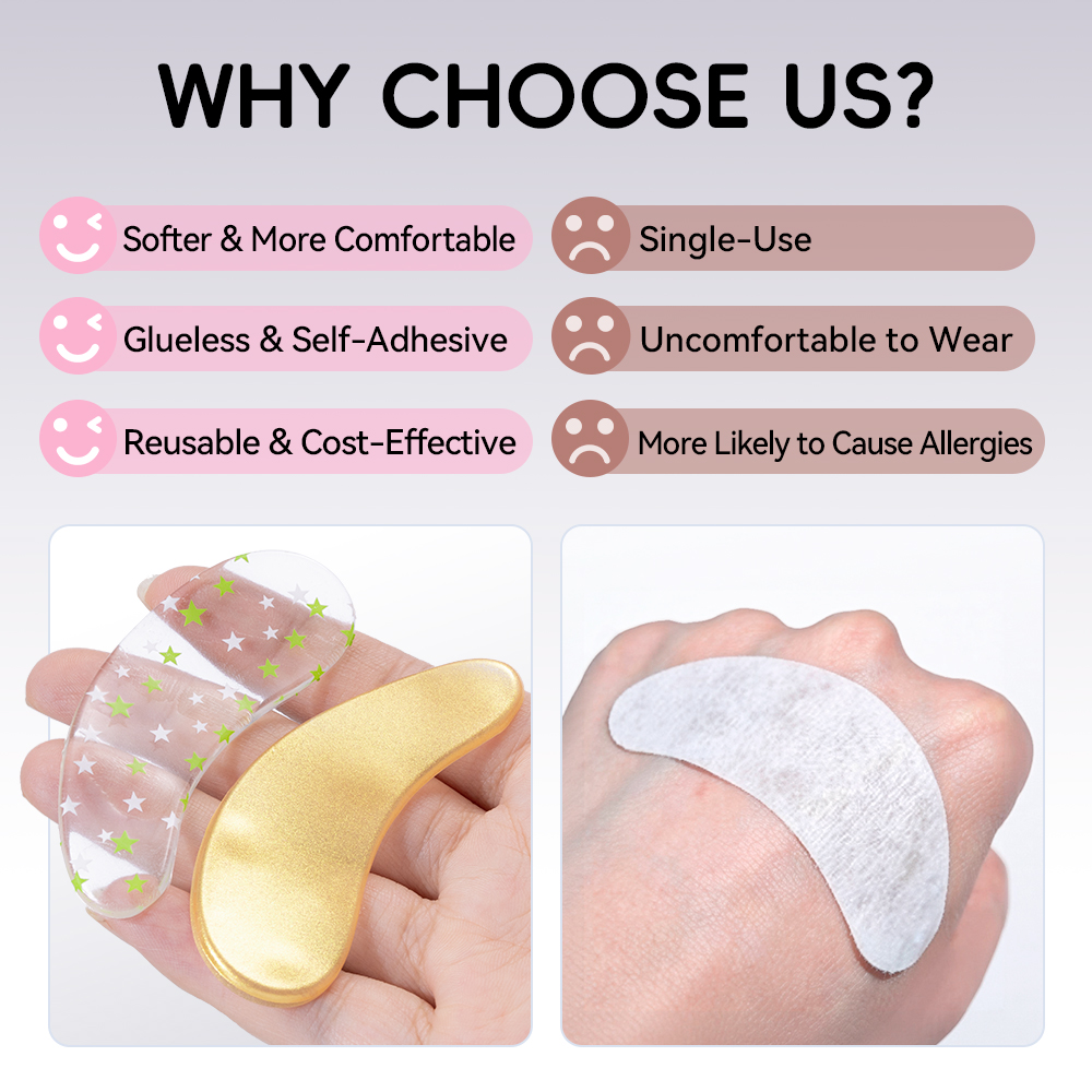 DAMMAN 1/5 Pair Silicone Eye P - Eyelash Extension Vendor review and price