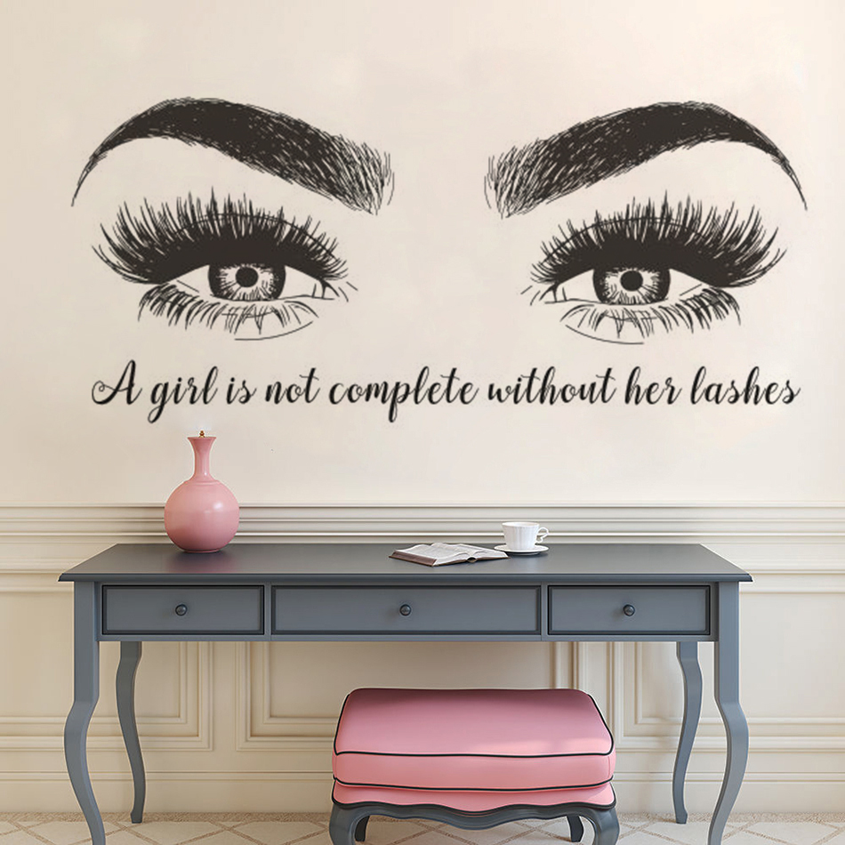 Eyelashes Eyebrows Vinyl Wall  - Eyelash Extension Quotes review and price